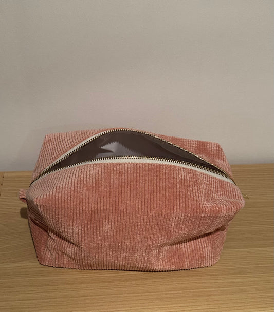 Trousse de toilette imperméable velours côtelé