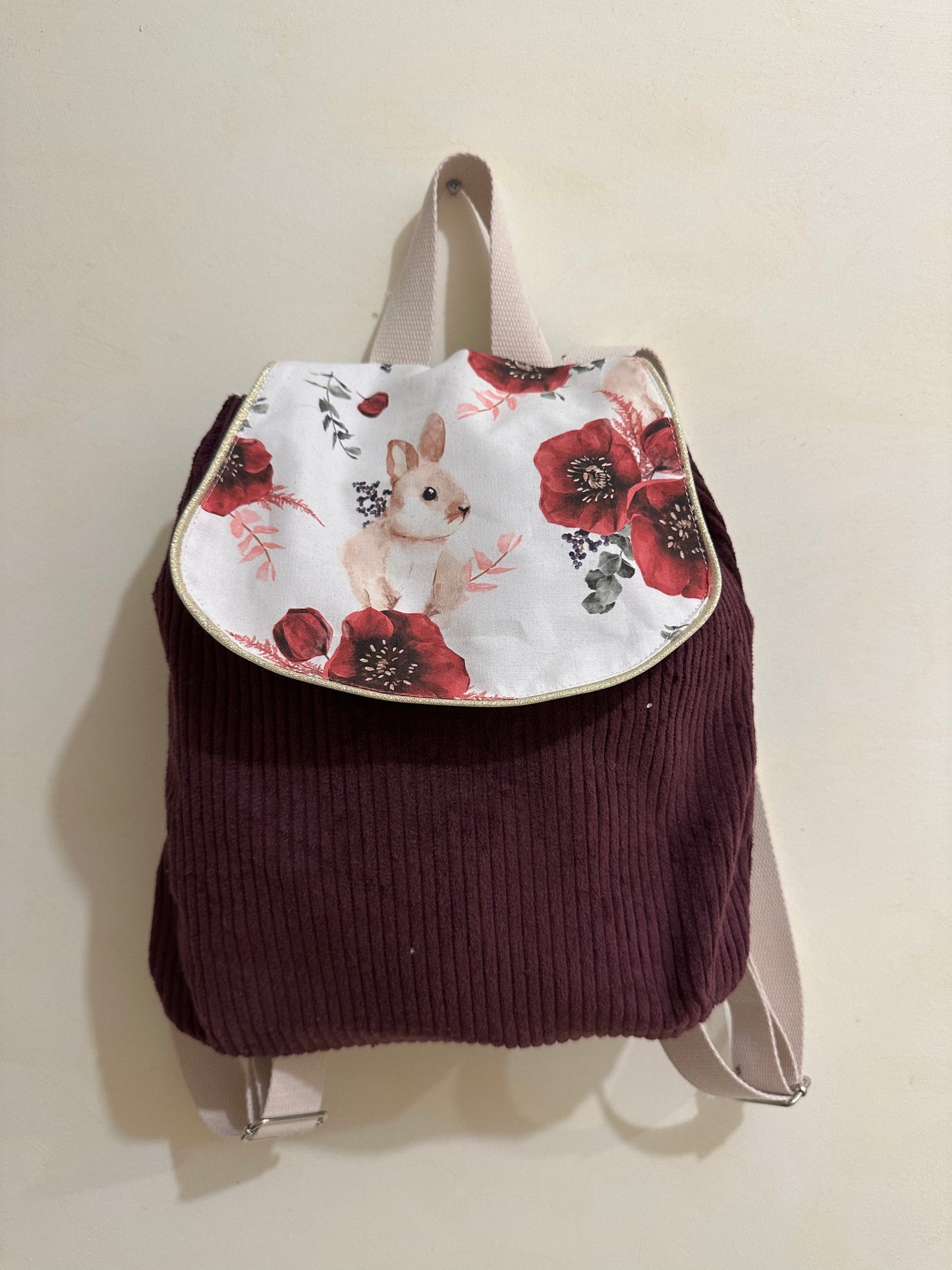 Sac à dos enfant lapin pivoine